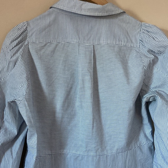 Veronica Beard - Canteen Candice  Stripe Puff Sleeve Blouse - Picture 14 of 15